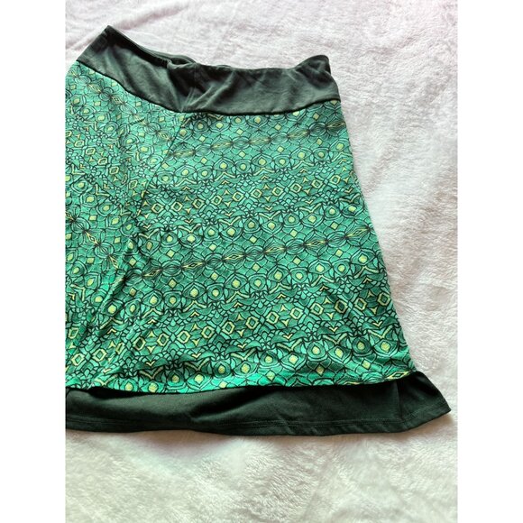 Marmot Women's Green Geometric A-Line Mini Skirt Elastic Waistband Pull-On Small - Picture 2 of 10